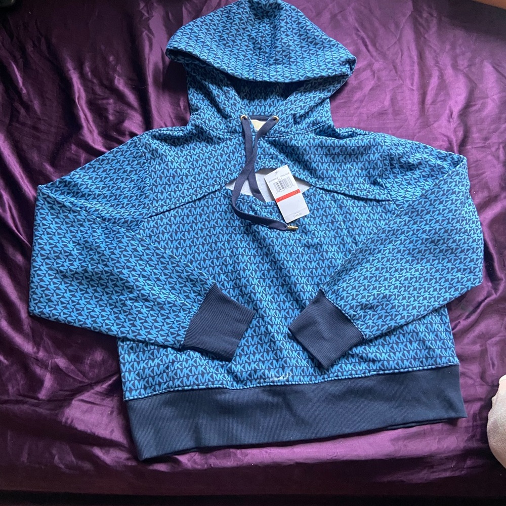 Kids Blue Michael Kors Patterned Hoodie